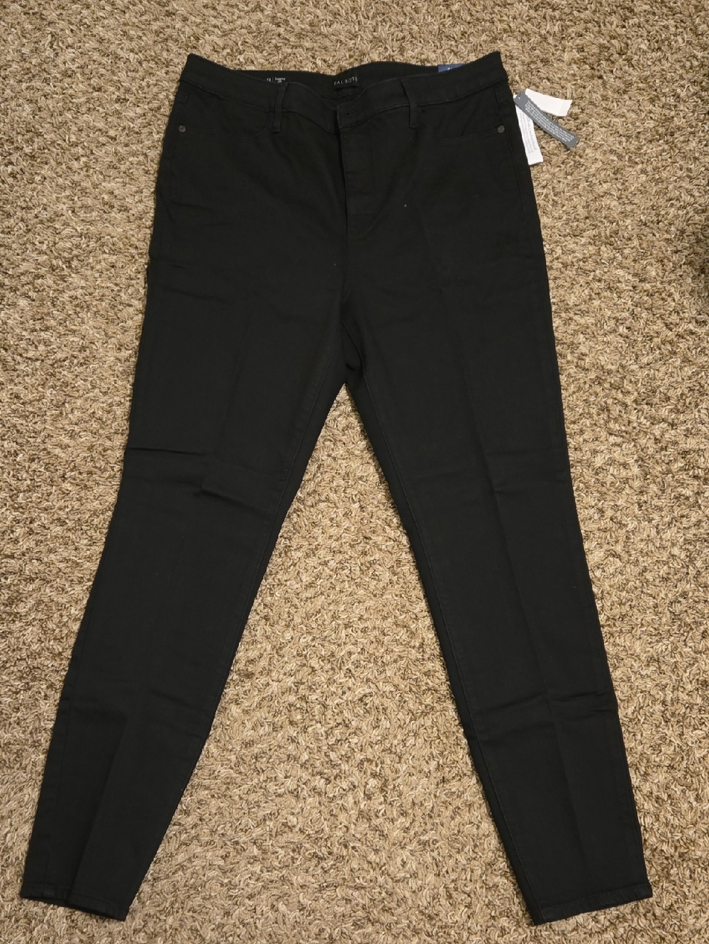 Talbots Black Jegging with Gold Accent Button